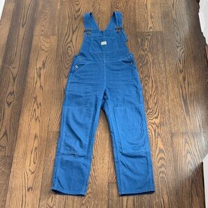 Hey Gang Double Knee Patch Work Overalls French Blue Size 00